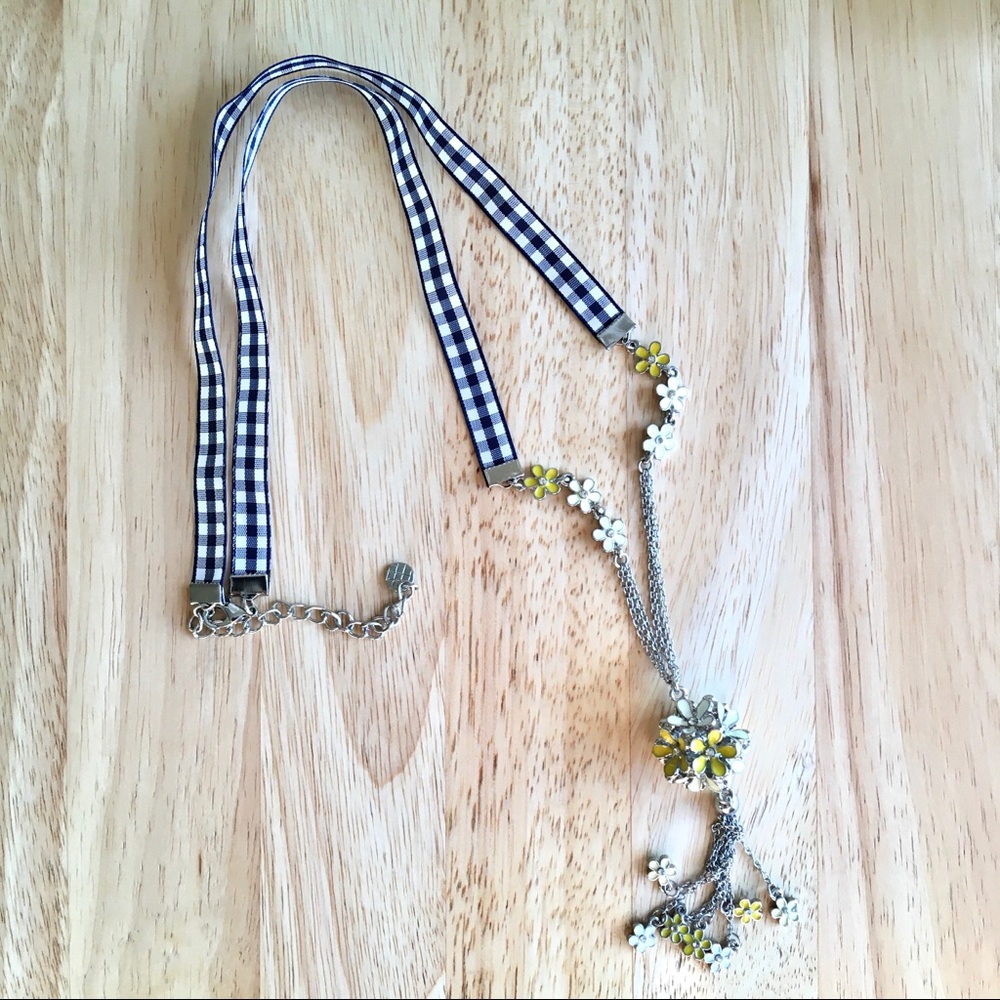 Talbots floral enamel pendant statement necklace